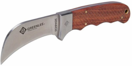 Hawkbill Fixed Blade Knife with 3 Inch Blade, Rosewood Handle and Nylon Sheath