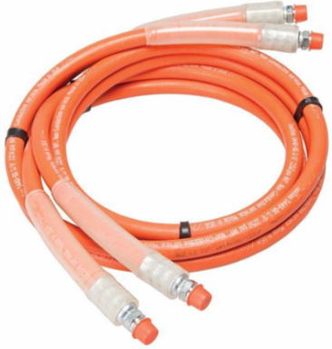 Non-Conductive Hydraulic Hoses 3/8 Inch x 8 Feet, 2250 PSI Rubber