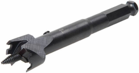 1 Inch E-Z Bore® Bit, Self-Feed Wood Boring, 7/16 Inch Hex Shank, 5 Inch Length