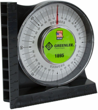 Large Protractor with Magnetic Base, Black Plastic, 0-90 Degree Marking