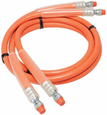 Hose Assembly 3/8 Inch x 8 Foot Non-Conductive Orange Rubber, 3/8 Inch NPTF Fittings, 2250 PSI