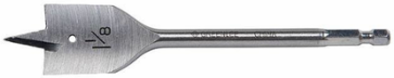 1-1/8 Inch Spade Bit, Hexagonal Shank, 6-1/4 Inch Length, 0.150 LB Weight