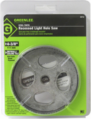 4-3/8 Inch Bi-Metal Recessed Light Hole Saw with 7/16 Inch Arbor Size