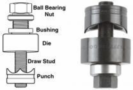3mm Round Punch Unit, Standard BB Type, 28.3 mm Size, for Metal and Plastic