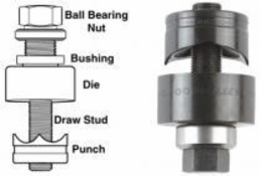 3mm Round Punch Unit, Standard BB Type, 28.3 mm Size, for Metal and Plastic