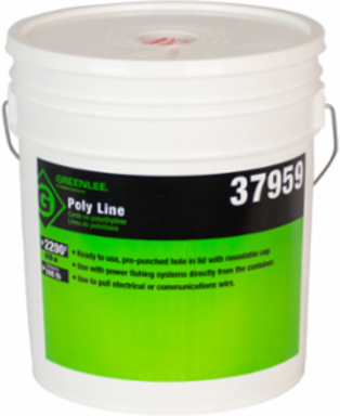 2200 Foot Polyline Rope - 500 LB Tensile Strength, Red, Mildew Resistant