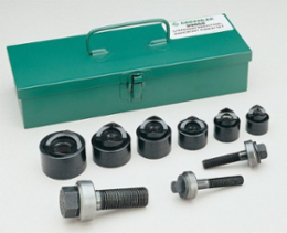 Standard Round Knockout Punch Kit, 3/4 - 1-1/2 Inch Size, Steel Case
