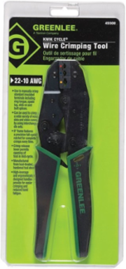 Kwik Cycle Insulated Term Crimper, Crimping Capacity 22-10 AWG, Interchangeable Die