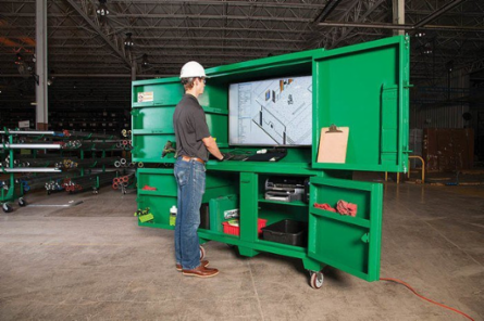 Four Door Compact Field Office, 59 Inch Width, 70 Inch Height, 16 Gauge Steel