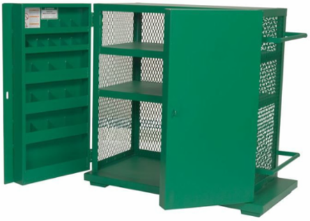 Mesh Back Storage Cabinet, 52 In Height, 48 In Width, 16 Gauge Steel