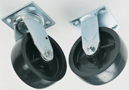 Caster Set, 6 Inch Wheel, 2000 LB Capacity, 2 Rigid & 2 Swivel, Polyolefin Material