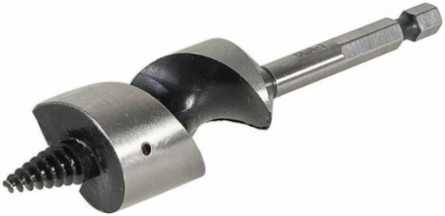 1 Inch Quick Change Auger Bit, 1/4 Inch Hex Shank, 4.5 Inch Length