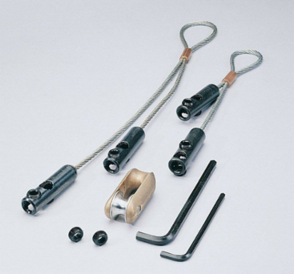 Pulling Grip Set with Clevis, Flexible Eye 1/4 Inch Steel, 6500 LB Capacity, 2 Inch Minimum Conduit