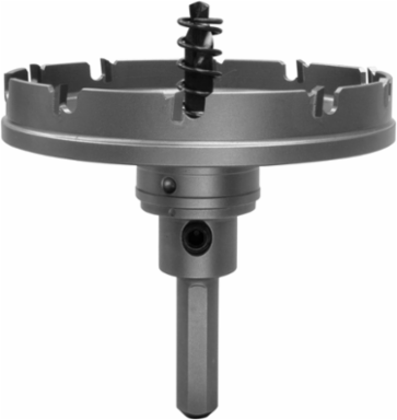 Quick-Change Carbide-Tipped Hole Cutter 4-1/8 Inch, Tungsten Carbide Teeth