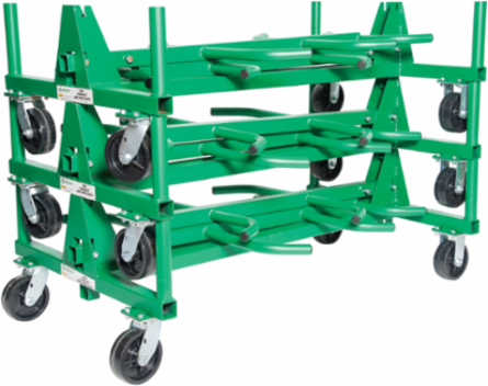 Mobile Conduit/Pipe Rack - 1000 lbs Load Capacity, Steel Frame, 6 Inch Casters