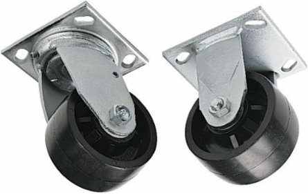 4 Inch Swivel Caster Set, 400 lbs Capacity, Polyolefin Material, 2 Inch Wheel Width