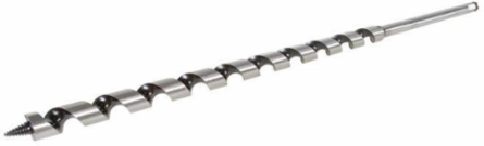 11/16 Inch x 24 Inch Impact Auger Wood Bit, Hollow Center Flute, 7/16 Inch Hex Shank