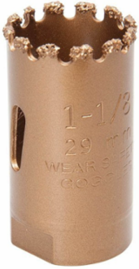 Carbide-Grit Hole Saw 1-1/8 Inch for Metal and Abrasive Materials Cutting