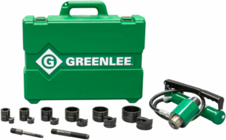 11-Ton Hydraulic Knockout Kit, 1/2" - 2" Conduit Size, Includes Ram and Hand Pump
