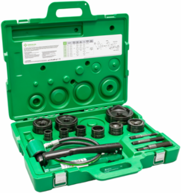 11-Ton Hydraulic Knockout Kit, 1/2" - 4" Conduit Sizes, Includes Hand Pump
