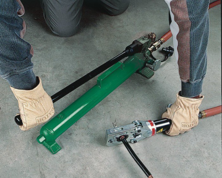 Hand-Operated Hydraulic Pump, 2-Stage, 10000 PSI, 25 Inch Length, 5-1/2 Inch Height