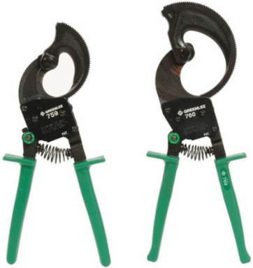 Compact Ratchet Cable Cutter, 10-1/2 Inch Length, Hardened Steel Blade