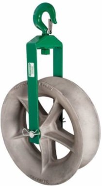 18 Inch Hook Sheave Unit, 8000 Lb Capacity, Aluminum Alloy with Steel Frame