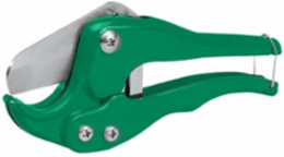 Ratcheting PVC Cutter 1-1/4 Inch Jaw Capacity, Heat-Treated Steel Blade