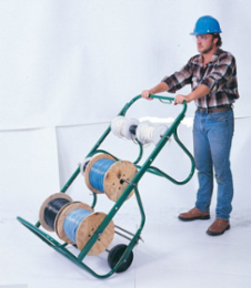 Wire Reel Cart, Capacity for 6 Spools up to 16 Inch, Steel Construction, 54-1/2 Inch Long