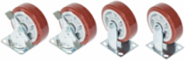 6 Inch Locking Swivel & Rigid Caster Kit with 900 lb Capacity, 2 Inch Wheel Width