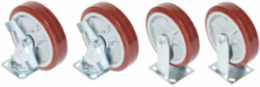 8 Inch Caster Kit with Locking Swivel and Rigid Casters, 900 lb Capacity
