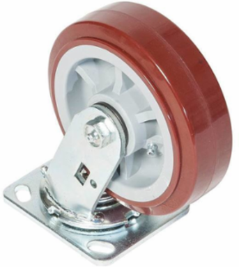 6 Inch Swivel Caster, 900 lbs Capacity, Polyurethane Coated, 2 Inch Width
