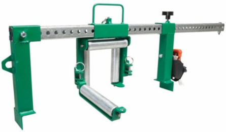 Heavy Duty Cable Roller, Steel, 4 Inch Square Opening, 200 lb Capacity, Adjustable Legs