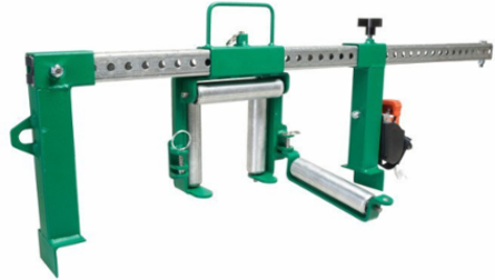 Heavy Duty Cable Roller, Steel, 4 Inch Square Opening, 200 lb Capacity, Adjustable Legs