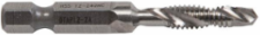 12-24NC Drill/Tap Bit, 1/4 Inch Hex Shank, High Speed Steel, Taps Up to 10 GA