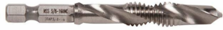 3/8 Inch-16NC Drill/Tap Bit, High-Speed Steel, Up to 10 GA Material Thickness