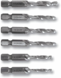 Drill/Tap Bit, #8 Thread, 32 TPI, High Speed Steel for Up to 10 GA Metal