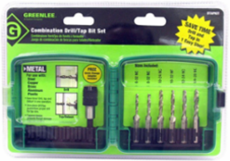 Drill/Tap Kit, 6 Piece Set (6-32 to 1/4-20), High Speed Steel, Split Point Design
