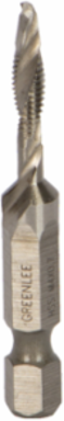 M4 X 0.70 Drill/Tap Bit, High Speed Steel, 1/4 Inch Hex Shank, Taps Up to 10 GA