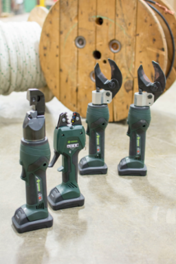 Battery Powered Crimping Tool, 12mm Jaw, 3,400 LB Force, 9 Inch Length