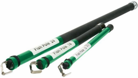 24 FT Non-Conductive Fish Pole, 2-1/4 Inch Diameter, Collapses to 50 Inch