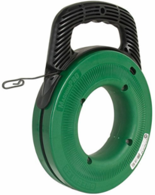 65' Steel Fish Tape, Oil-Tempered, 400 LB Tensile Strength
