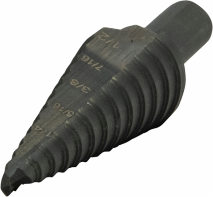1/2 Inch Step Bit, Multi-hole with 13 Stages, Max Thickness 10 Gauge