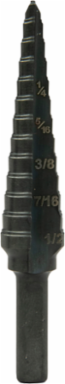 1/2 Inch Step Bit, Multi-hole with 13 Stages, Max Thickness 10 Gauge