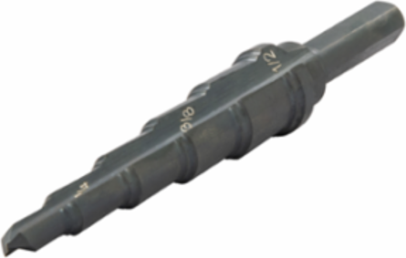 1/2 Inch Step Bit Metal Cutter, Max Thickness 3/8 Inch, 6 Stages, Multi-Hole Design