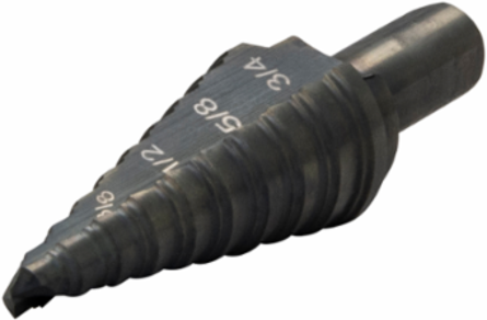 3/4 Inch Step Bit, Multi-hole Design, Cuts Up to 10 Gauge Metal