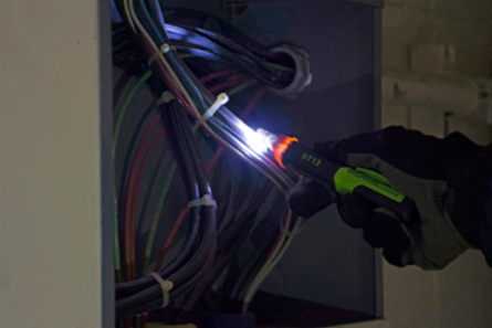 Non-Contact Voltage Detector 50V-1000V AC with Audible/Visual Alert and Self-Test