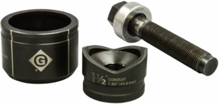 1-1/2 Inch Manual Round Knockout Set for Mild Steel, Grit 10 Ga, Made in USA
