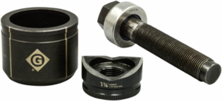 1-1/4 Inch Manual Round Knockout Set for Steel, Punches 10 Ga