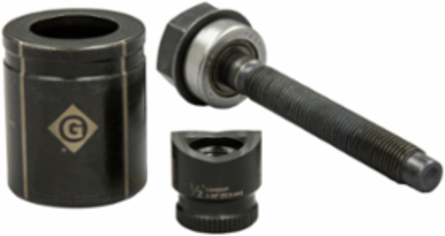 1/2 Inch Round Manual Knockout Set for Mild Steel, Grit 10 ga Thickness